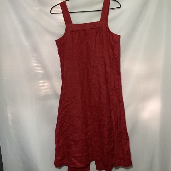 NWT J JILL 100% Linen SIZE Small Petite cape cod red Jumper Dress BUTTON FRONT - Picture 12 of 12